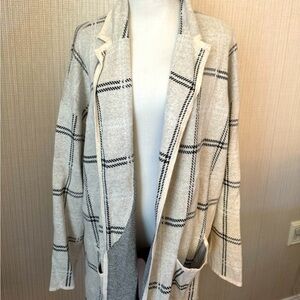 Loft Plaid Cardigan Blazer